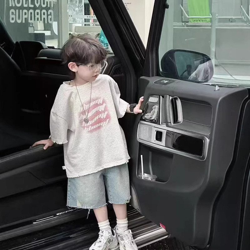 Crianças roupas infantis meninas roupas ternos verão novo estilo moda na moda carta impressão de manga curta bebê legal