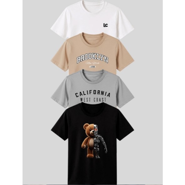 Kit 4 Camisetas Infantis Masculinas Blusas 100%v Algodão Tecido Macio Confortável Estilosa ENVIO IMEDIATO