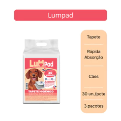 Tapete Higiênico Neutro 60x60 LumPad - 90 unids (3 pacotes)