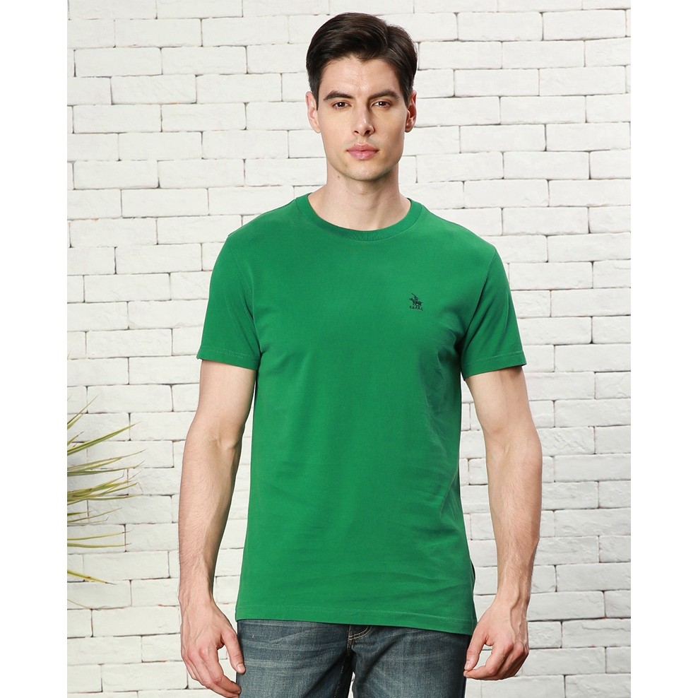Saint Paul qualidade roupas masculinas simples Casual roupas masculinas algodão em torno do pescoço de manga curta camis
