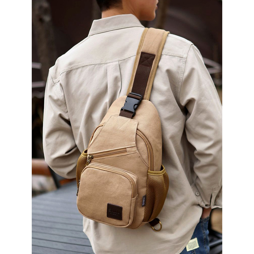 Bolsa de peito de lona masculina novo estilo bolsa Casual esportes ao ar livre bolsa mensageiro masculina de lona