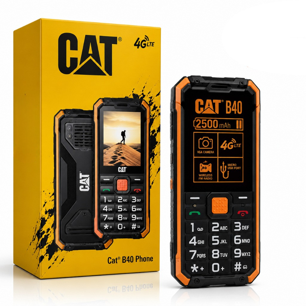 Celular Caterpillar B40 4G Dual Chip Teclas Grandes Volume Alto Resistente Ideal Para Idosos Robusto