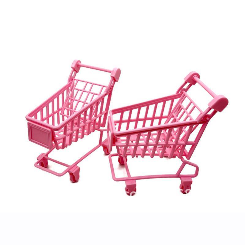 [jageekt] Carrinho De Compras Esponja De Maquiagem Ra Em Miniatura Pequeno Mão De Supermercado Utilidades Brinquedo Infa