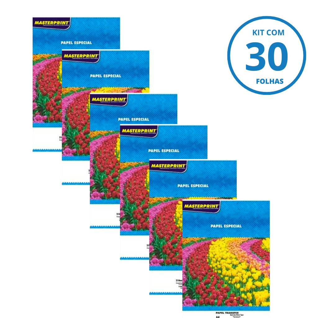 Kits Papel Transfer Tecido Claro 160g/m2 A4- MASTERPRINT