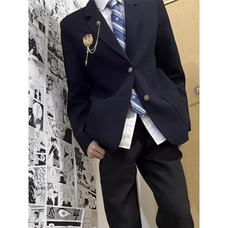 Estilo japonês estilo Preppy dk uniforme crachá terno masculino primavera outono High-End rufião bonito material escolar