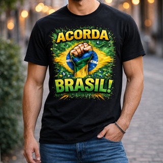 Camiseta Acorda Brasil Movimento Social Protesto Direitos Política Camisa 100% Algodão Envio Rápido
