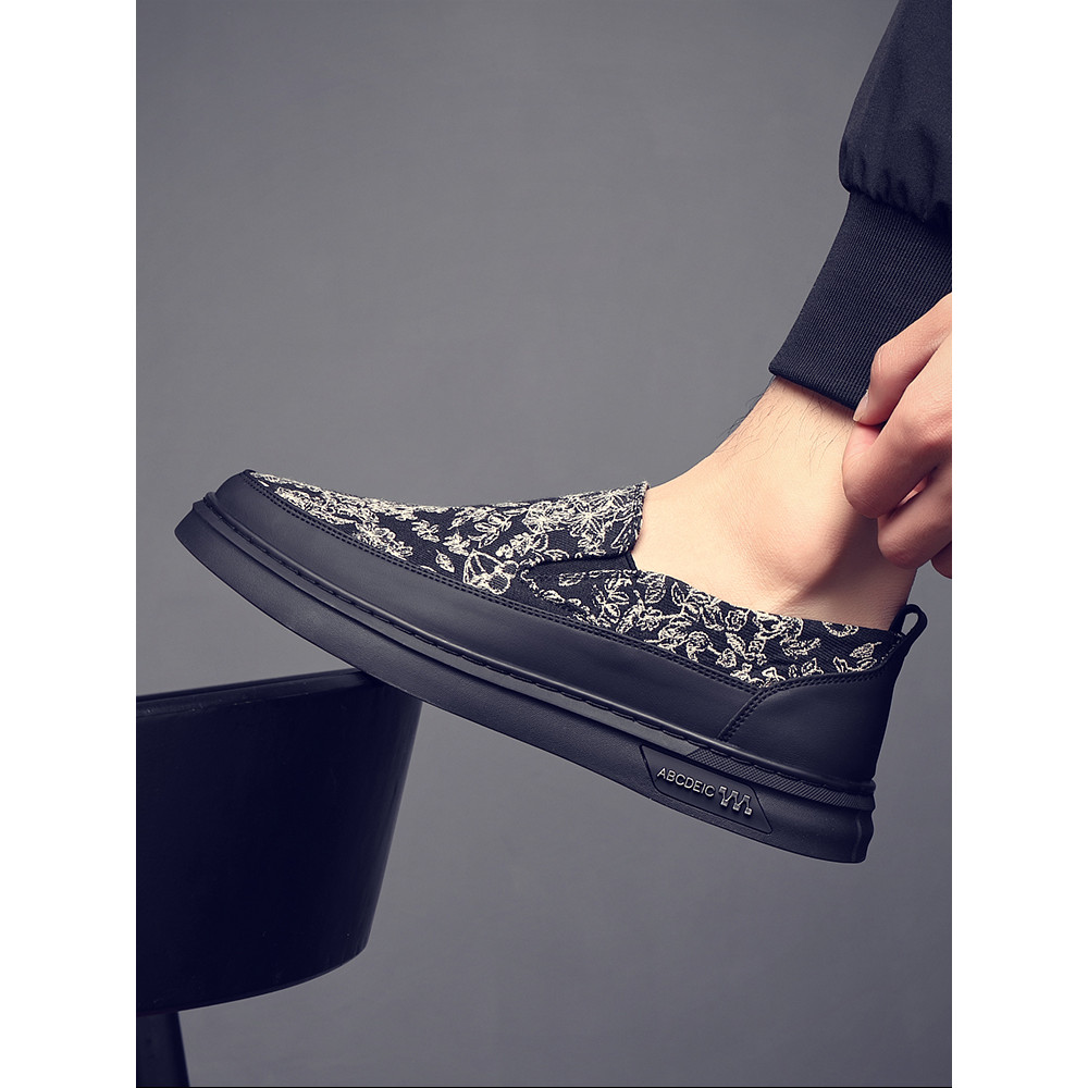 Sapatos de pano antigos de pequim, sapatos masculinos de lona respirável, sapatos casuais masculinos da moda, mocassins