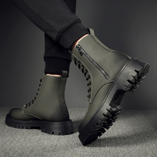 Botas masculinas de couro genuíno Martin botas masculinas britânicas de couro de cano alto inverno moda botas da moda ma
