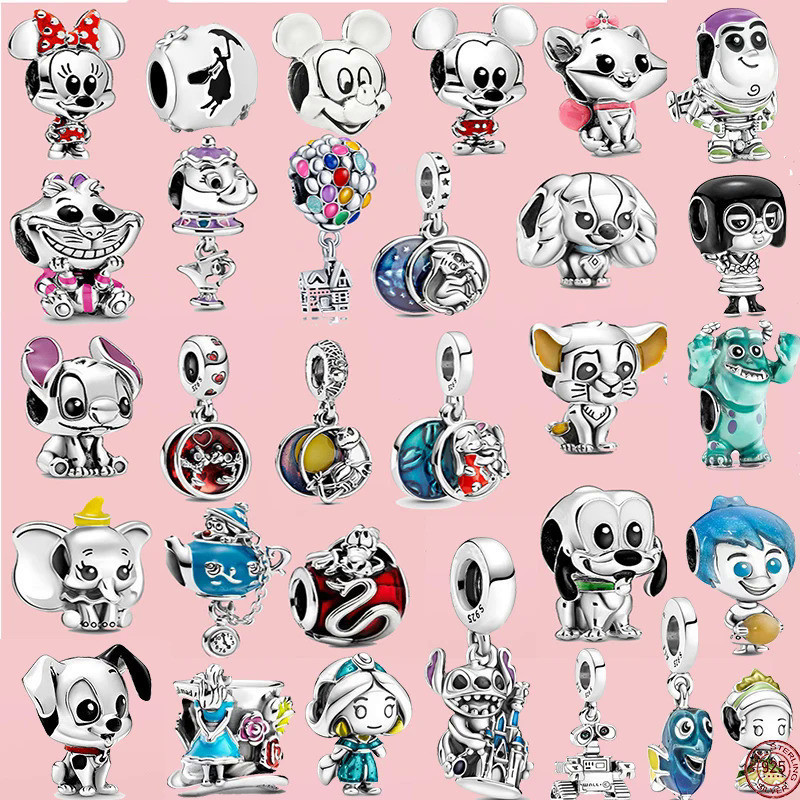 Promoção De Hoje : 925 Prata Simples Minnie Charme Pingente Berloque Ponto Mouse Winnie Pulseira Encantos Para Pingentes