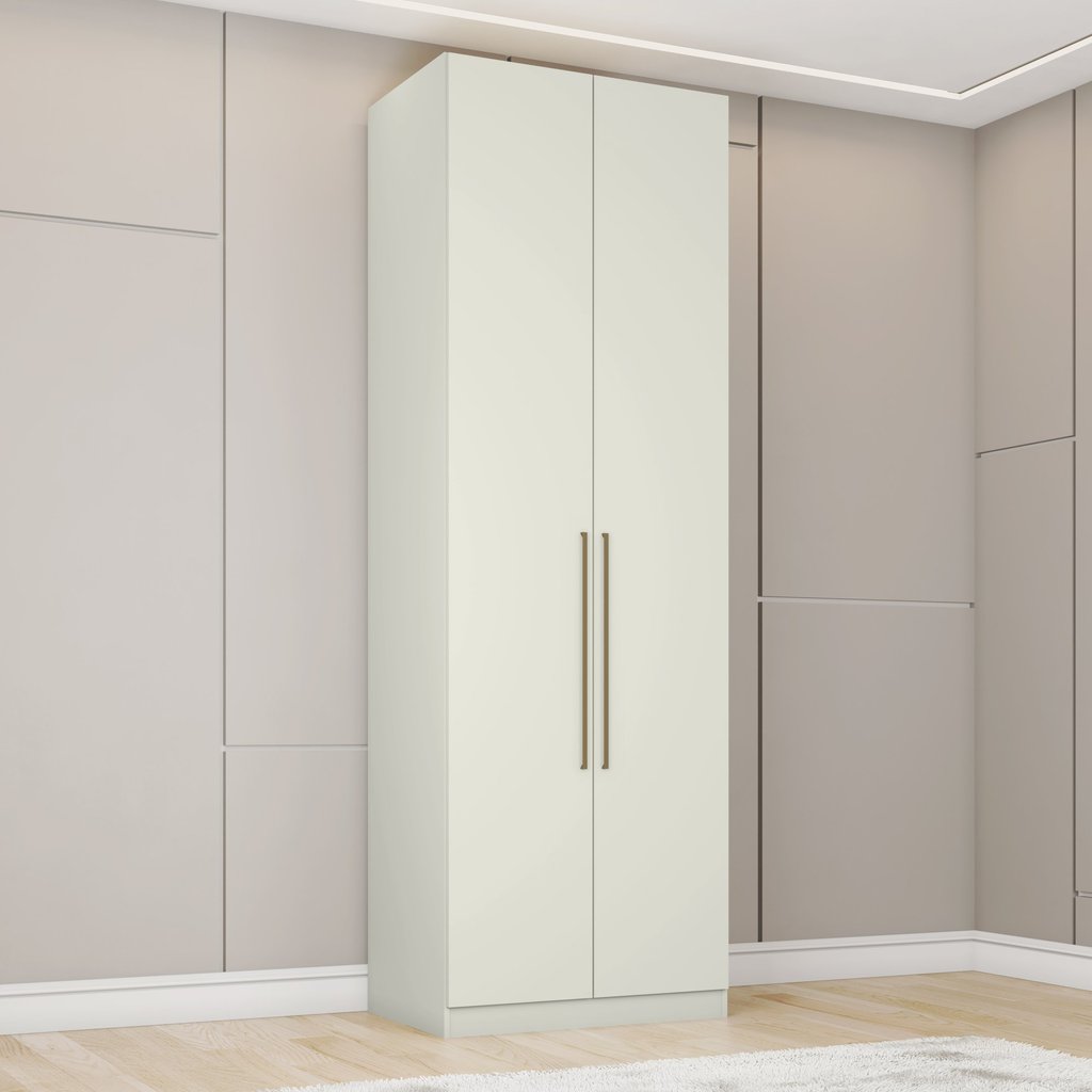 Guarda Roupa 2 Portas com Cabideiro Predileto Branco/Areia HP Areia HP