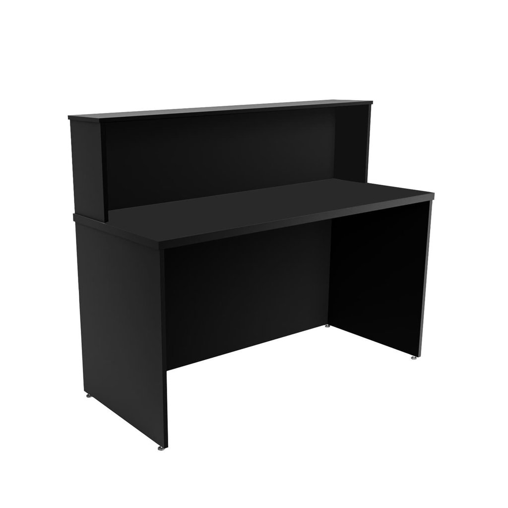 Balcão Atendimento Recepção Consultório 120x60cm Preto Preto