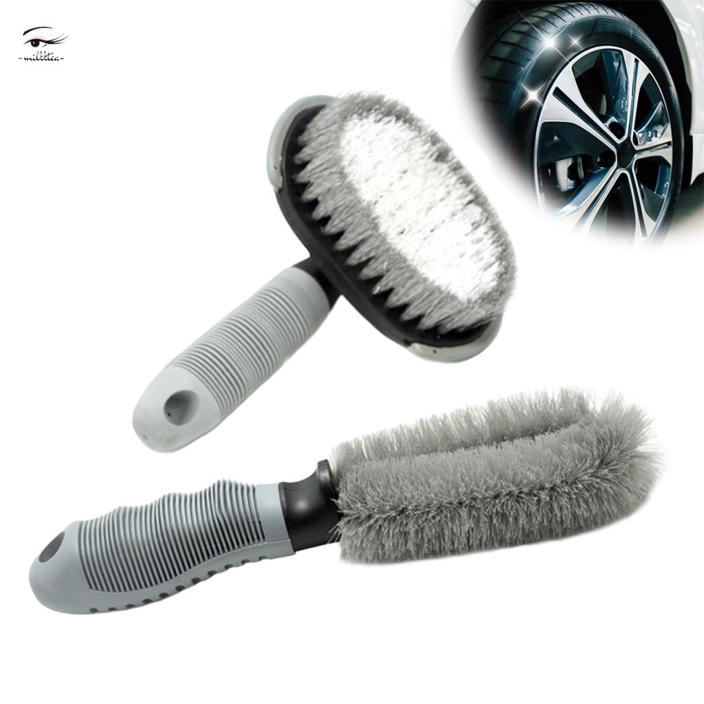 Escova De Pneu De Carro Alça Longa Ferramenta De Limpeza De Roda Cerdas De Nylon De Plástico Durável Para Jantes De Pneu