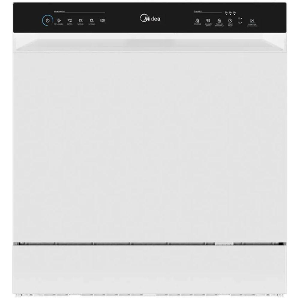 Lava Louça Midea MDWTF08W 8 Serviços 5 Programas Lavagem Painel Full Touch