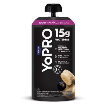 Yopro Iogurte Pouch de Proteínas Açaí com Banana 15g