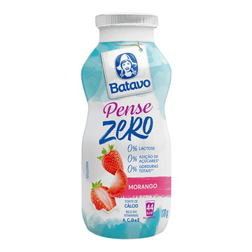 Batavo Pense Zero Morango Iogurte Desnatado Zero Lactose