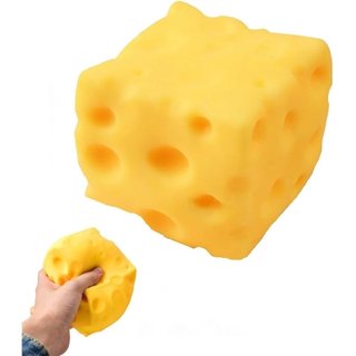 Queijo Amarelo Squishy de Elevada Lenteza na Ascensão, Bloco de Queijo Squishy para Apertar, Brinquedo Macio e Divertido