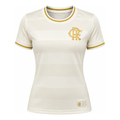 Camisa Flamengo Feminina Babylook Off White Oficial Coimbra