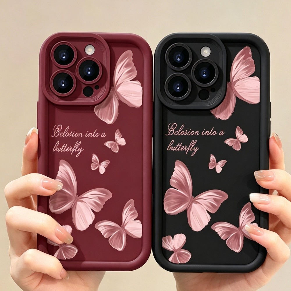 Capa Borboleta Para Samsung Galaxy A56 A17 A15 A16 A36 A26 A55 A54 A35 A36 A53 A34 A23 5G Macia Fosca Anti-Queda À Prova