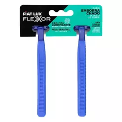 Aparelho Descartável para Barbear Cabo Emborrachado Fiat Lux Flexor 2 Unidades