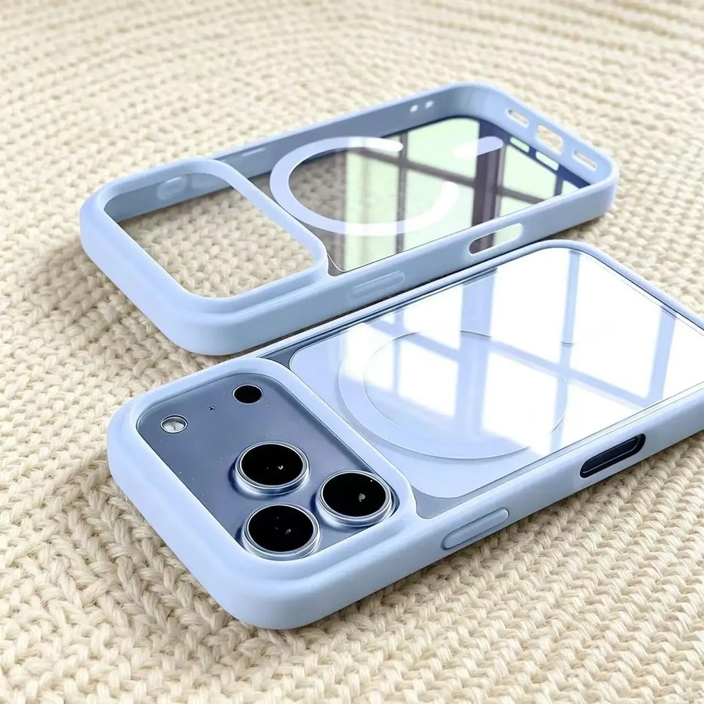 Textura Fosca Borda De Silicone Capa De Telefone Magnética Para IPhone 17 18 16 15 14 13 12 11 Pro Max Plus Ar