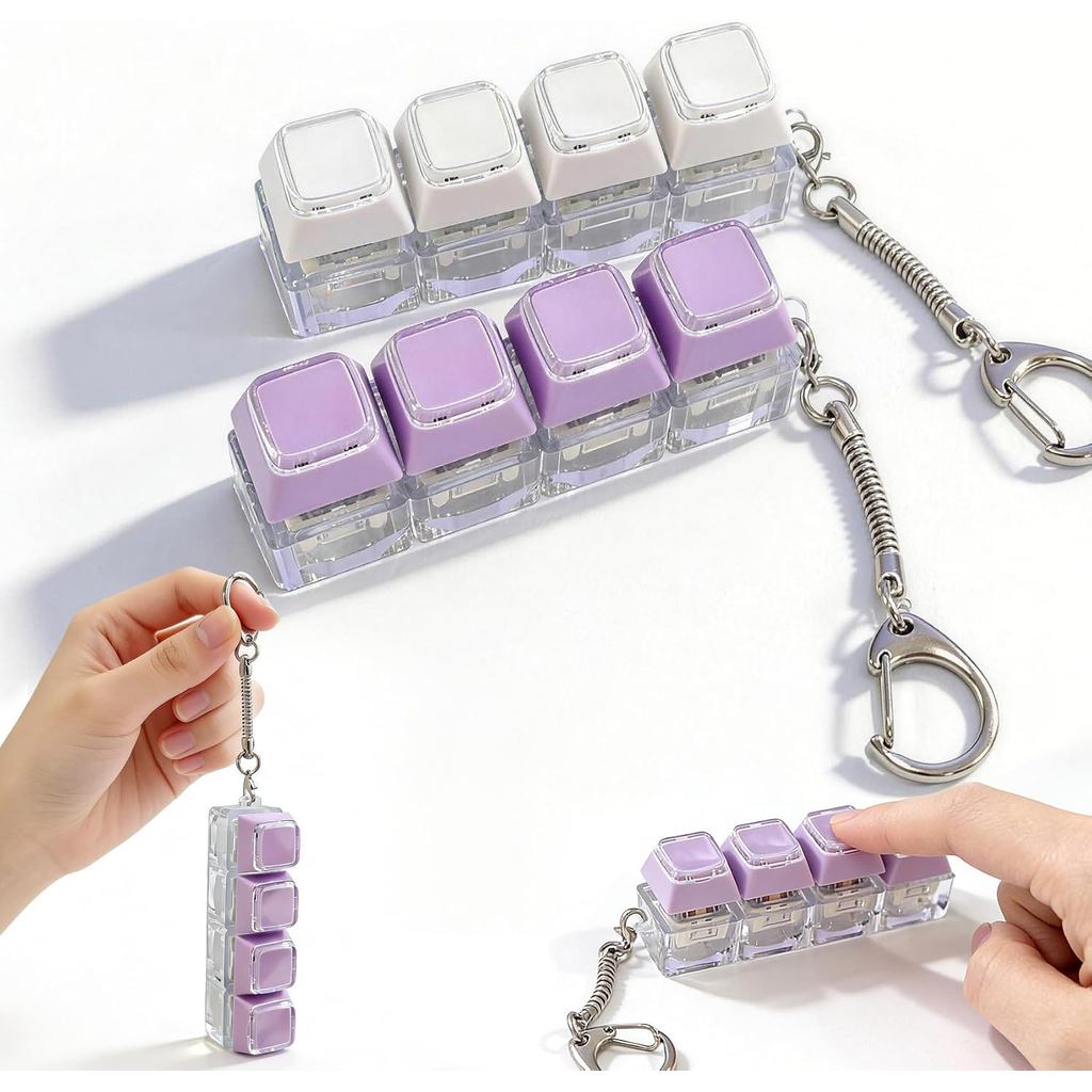 Conjunto de 2 Brinquedos Antiestresse com Sensação de Couro – Som Nítido, Chaveiro Antiestresse com Clique, Brinquedos A