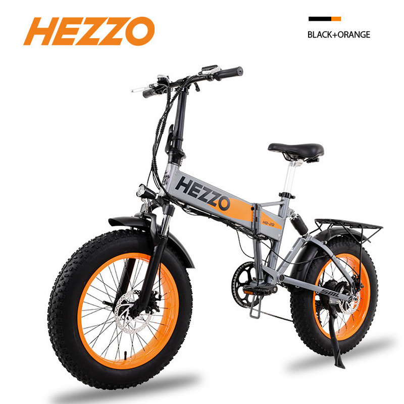 HEZZO Bicicleta Elétrica Dobrável 48V Elétrica Assistida por Energia Unissex Certificação CE Bicicleta Elétrica Dobrável
