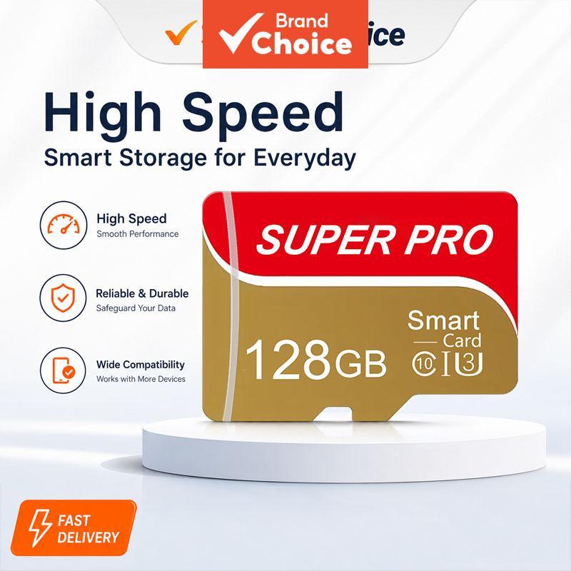 Cartão Micro SD/TF Classe 10 de alta velocidade 32GB 64GB 128GB adequado para celulares, computadores, câmeras digitais,