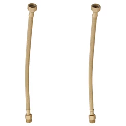 Kit 2 Engate Mangueira Flexível Dourado Trançado Inox 60cm Completo