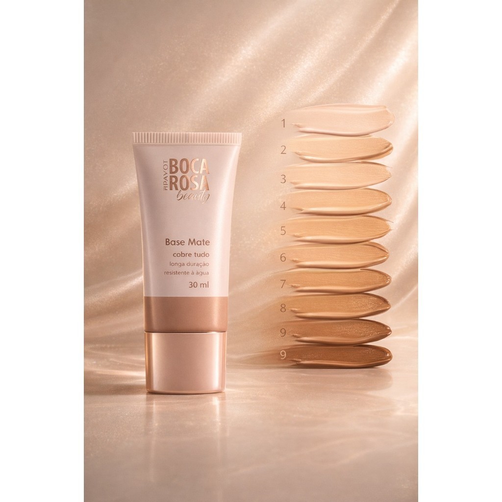Base Boca Rosa Beauty Matte Cobre Tudo 30ml – Alta Cobertura e Longa Duração