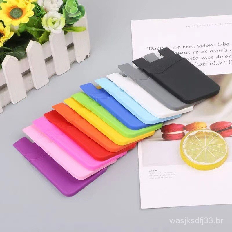 Adesivo Porta Cartão De Crédito dinheiro Para Celular  em Silicone 1 Entrada e 2 Entrada