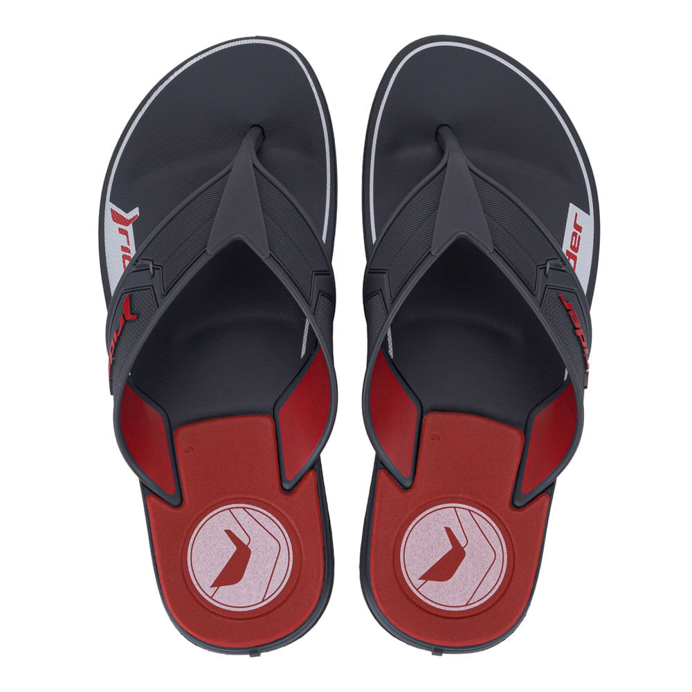 Chinelo Masculino Rider Start III Tira Larga Preto Vermelho