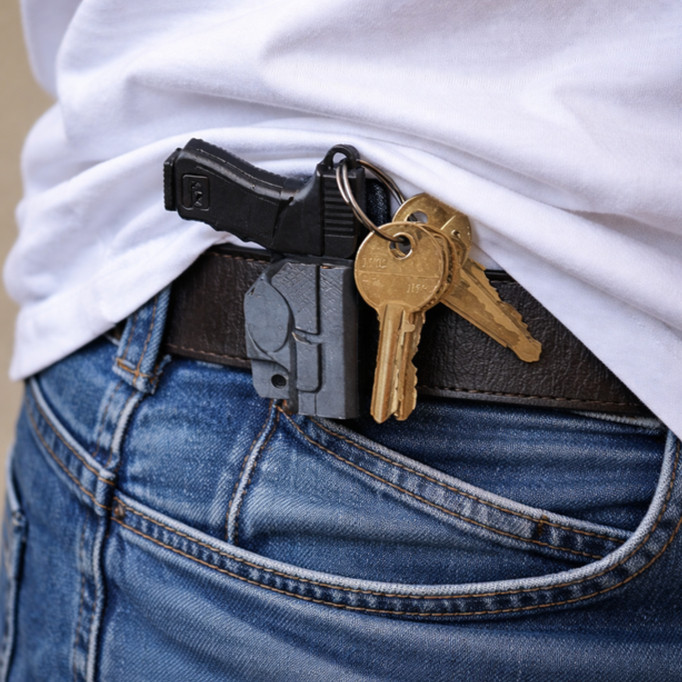 Chaveiro Glock Tático Miniatura com Clip Porta Cinto Estilo Operacional Realista Acessório EDC