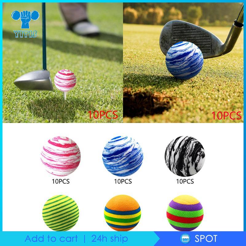 [Yitis] 10x Bolas De Treinamento De Golfe Convenientes , Leves , Duráveis , De Alto Desempenho Para Casa , Quarto , Quin