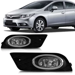 Par Farol Milha Civic 2012 2013 2014 Com Moldura
