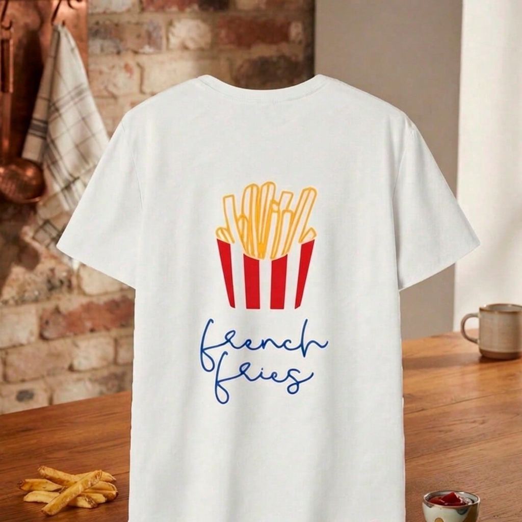 Camiseta infantil Estampado Batata Frita - Estampas Exclusivas Para Criança 100% Algodão
