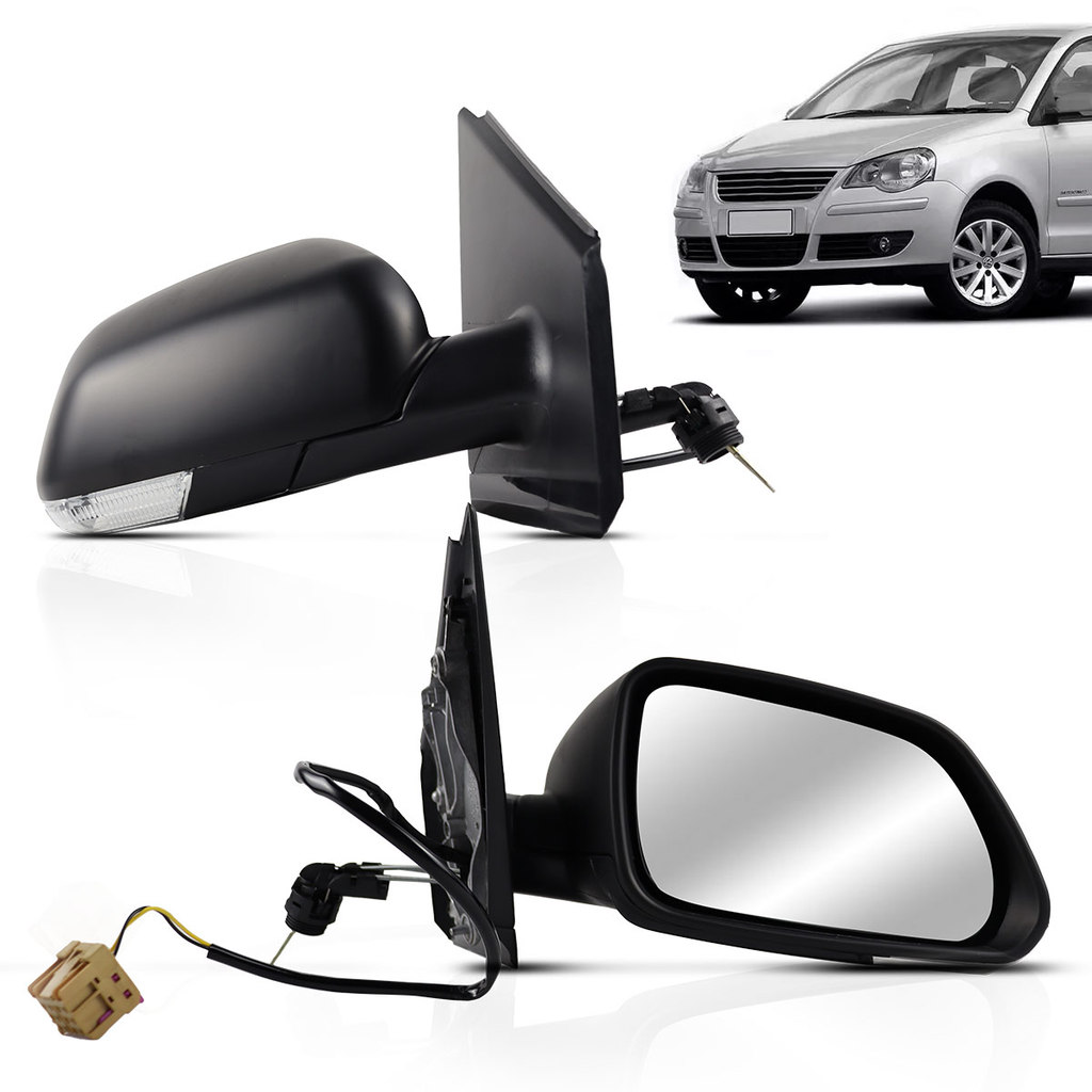 Retrovisor Polo 2008 2009 2010 2011 2012 Controle Interno Com Pisca
