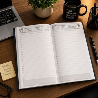 Agenda Profissional Organizador Anual 2027 Elegante Funcionalidade Preta