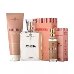 Kit Feminino Premium Athena: Perfume 100ml + 15ml + Hidratante | Amakha Paris