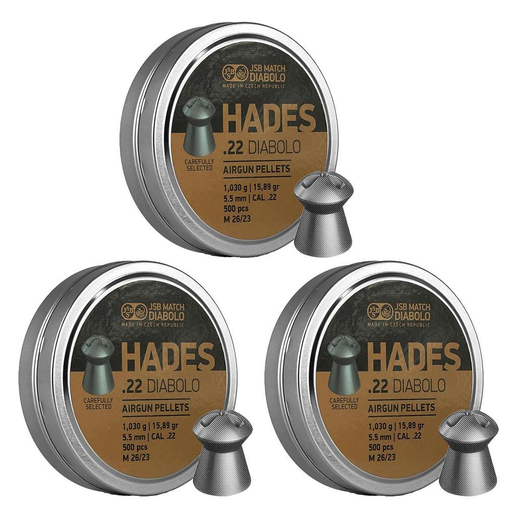 3x Chumbinho 5.5mm JSB Hades Dialobo 500un