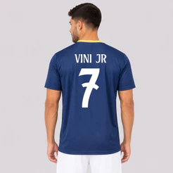 Camisa Real Madrid Campeones Azul Marinho 7 Vini Jr