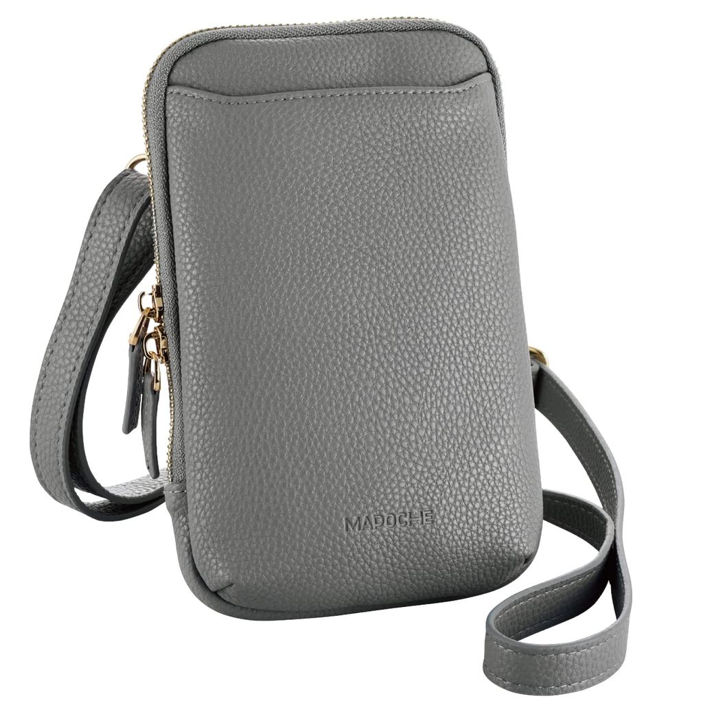 [ELECOM] Bolsa tiracolo para smartphone MAPOCHE Series, porta-smartphone com forro felpudo e carteira integrada [com compartimentos para cédulas/moedas/cartões] [compatível com iPhone 16e / 16 / 15 / 14 / SE3 e outros smartphones de 6,7 polegadas (ta