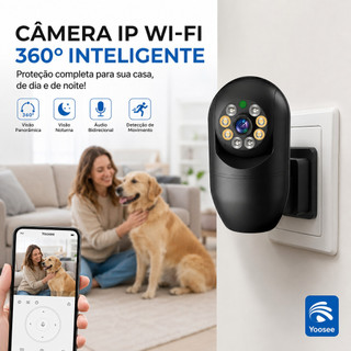 Babá Eletrônica Câmera Ip Wifi Espiã Tomada Giratória Full HD Sensor Movimento