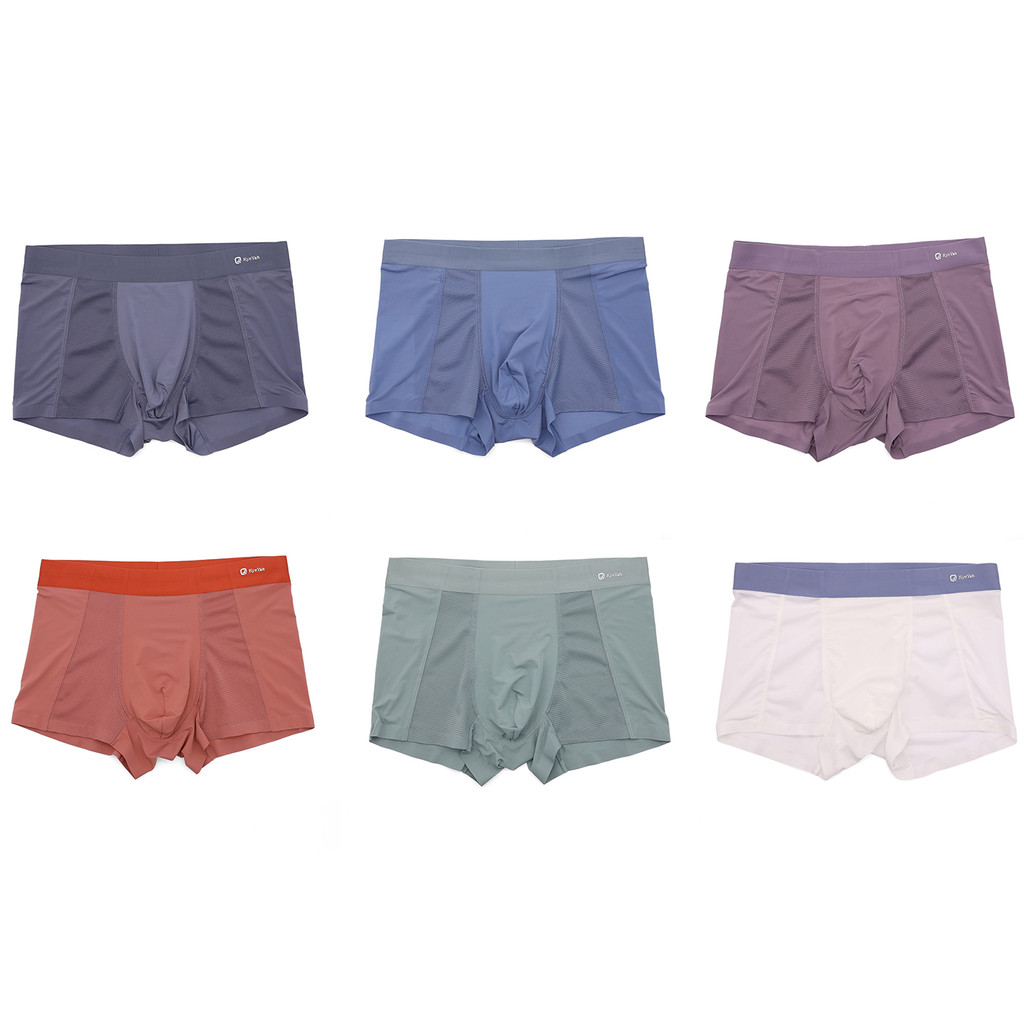 Roupas masculinas [Recomendação de boas coisas] Pacote com 3 Shorts Boxer malha respirável roupa íntima masculina 26 Xia