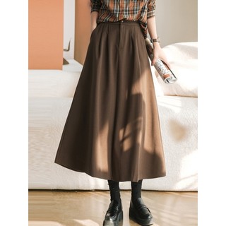Produzido por orelhas pequenas [Hepburn Overture] Sarja Retro Moda Saia Outono Inverno Moda Slimmer Look A-Line Saia Fem