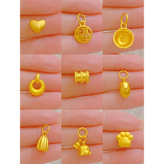 Areia ouro trevo de quatro folhas pingente simulação feminina banhado a ouro 999 amor flor pingente sem corrente acessór