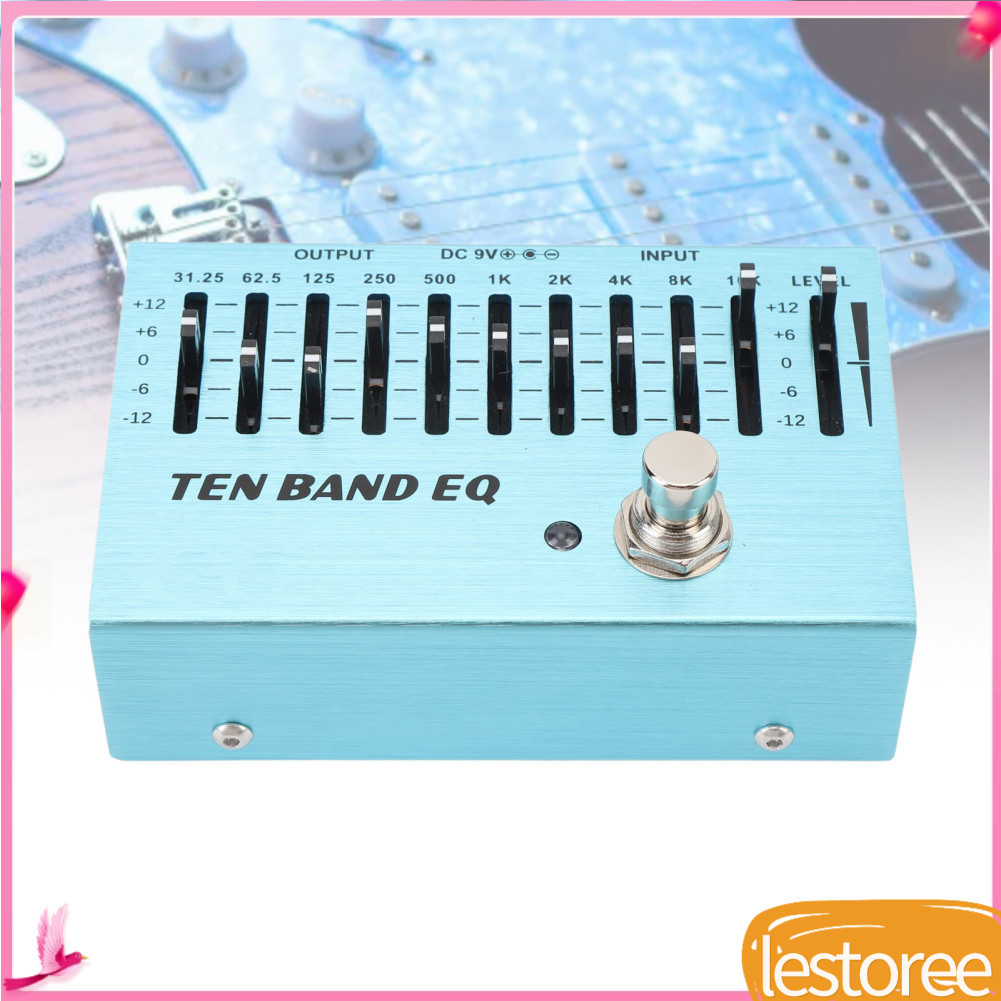 lestoree.br Equalizador de bloco único com pedal EQ de 10 bandas com True Bypass - Afinador de guitarra para