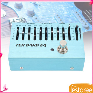 lestoree.br Equalizador de bloco único com pedal EQ de 10 bandas com True Bypass - Afinador de guitarra para