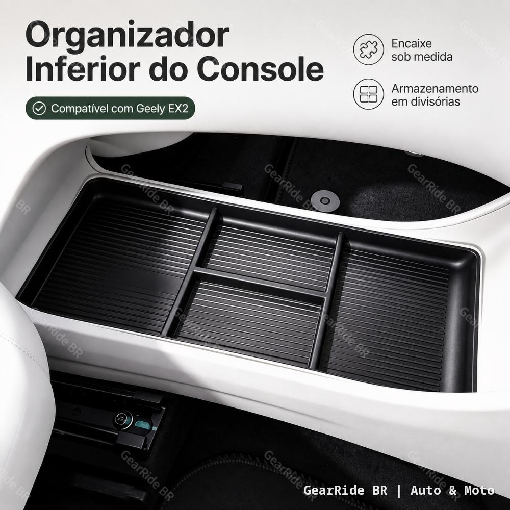 Bandeja de Armazenamento Console Central Geely EX2 Organizador Porta Objetos Apoio de Braço Acessório Interior Carro