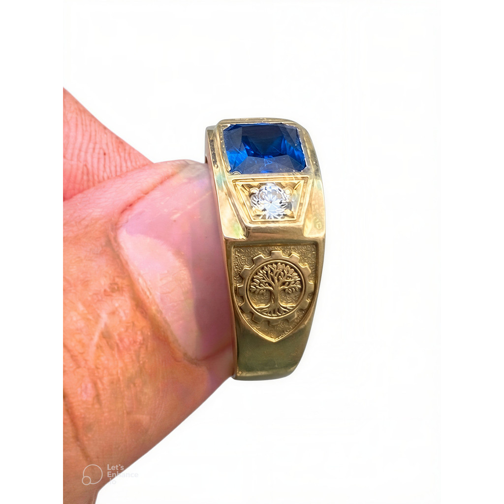 Anel de Formatura Engenharia Ambiental Banhado Ouro 18K