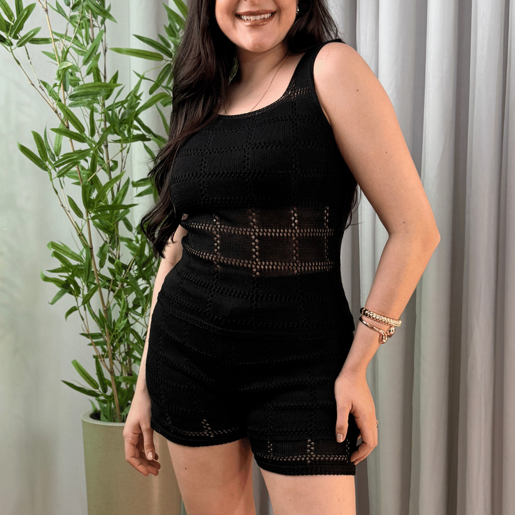 Conjunto Feminino Tricot 2 Peças Regata e Short Verão Confortável Casual Versatil